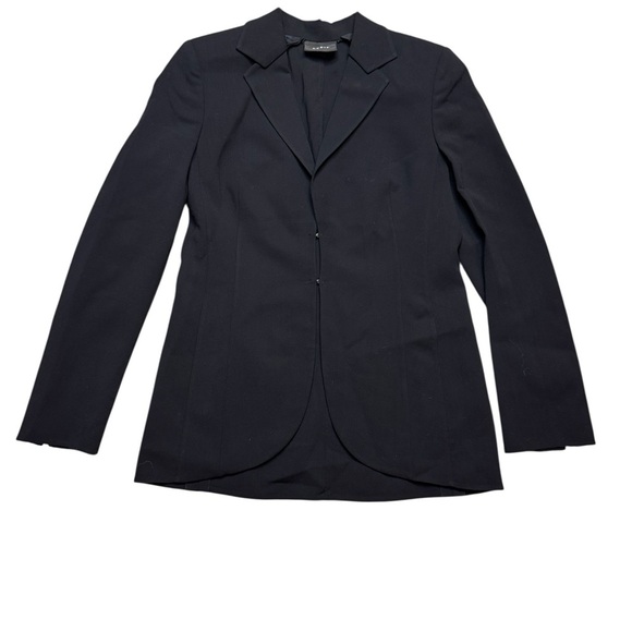 Akris Jackets & Blazers - ARKIS Womens Size 6 Black Blazer Wool Viscose Padded Shoulders